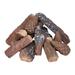Indoor Propane Fireplace Ceramic Logs Set 10-Piece Gas Fireplace Logs for Small Fire Pit Fake Wood Look Durable & Heat Retaining