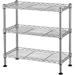 3-Tier Shelving Storage Unit Metal Organizer Wire Rack Chrome Silver 17.72 L x 7.87 W x 17.72 H