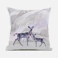 Curious Deer Indoor/Outdoor Pillow in Beige Black Purple Brown 20x20