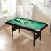 5.5 ft Billiards Table - Portable Pool Table - Includes Full Set of Balls 2 Cue Sticks Chalk Felt Brush and Triangle Rack (Green)