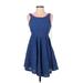 Junk Casual Dress - A-Line: Blue Jacquard Dresses - Women's Size X-Small