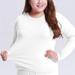 Plus Size Women Thermal Underwear Top Middle High Neck Long Sleeve Casul Top