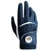 FINGER TEN Golf Gloves Men Left Hand Right Leather with Ball Marker Blue Pack Mens Golf Glove All Weather Grip Fit Size Small Medium ML Large XL
