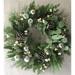 MDR Trading AI-FL7065-Q02 Frosted Green with Pinecones White Berries & Silver Ornaments Wreath - Set of 2