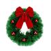 Leadrop 1 Set Christmas Car Wreath with Red Balls Large Bowknot Ties Indoor Outdoor Xmas Holiday Decoration SUV Truck Auto Front Grill Artificial Garland Pendant