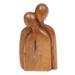 Lovers Comfort,'Hand-Carved Abstract Wood Sculpture of Couple Hugging'