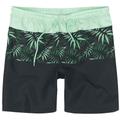 RED by EMP Swim Shorts - Swim Shorts With Palm Trees - S to XXL - for Men - black-green