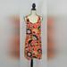 J. Crew Dresses | J. Crew Hibiscus Floral Silk Twist Back Dress, Size 4 | Color: Blue/Orange | Size: 4