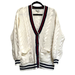 American Eagle Outfitters Sweaters | American Eagle Outfitters Oversized Boyfriend Cardigan | Color: Cream/Red | Size: S