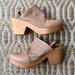 Free People Shoes | Free People Logan Clog Leather Strap Perforated Round Toe Mule Tan Size 9.5 / 40 | Color: Tan | Size: 9.5