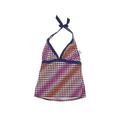 Nike Swimsuit Top Blue Checkered/Gingham Halter Swimwear - Women's Size 14