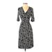 Daisy Fuentes Casual Dress - Sheath V Neck 3/4 sleeves: Black Dresses - Women's Size Medium