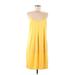 Casual Dress - Slip dress: Yellow Solid Dresses - Women's Size Medium