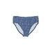 Lands' End Swimsuit Bottoms: Blue Houndstooth Swimwear - Women's Size 10