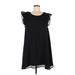 Sundress Casual Dress - Mini Scoop Neck Short sleeves: Black Print Dresses - Women's Size Medium