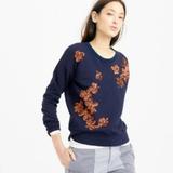 J. Crew Tops | Ann Taylor Women’s Blue Crewneck Cotton Sweatshirt With Sequin S L38-20 | Color: Blue | Size: S