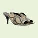 Gucci Shoes | Gucci Python Beige Avana Peep Toe Slip On Heel Mules Sandal Nib | Color: Black/Tan | Size: 7.5