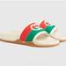 Gucci Shoes | Nib Gucci Pursuit Interlocking G Web Rubber Slides Sandals It 37/ Us 7 | Color: Green/Red | Size: 7