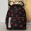 Kate Spade Bags | Nwt Kate Spade Chelsea The Little Better Medium Backpack Rose Toss Printed | Color: Black/Red | Size: Medium
