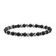 ACRUZ Women's Bracelet Stone Bead Bracelet 4mm Beads Bracelet Irregular Hematite Men Handmade Stretch Jewelry Black Lava Stone Charms Bracelets For Women Friendship Gifts