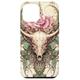 Hülle für iPhone 15 Pro Max Unique Animal Skull For Women Colorful Art Design Floral