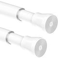 2Pcs Extendable Window Tension Rods No Drilling Shower Curtain Poles Adjustable Spring Loaded Tension Rods Rust Free for Shower Curtain Bathroom Kitchen(90-160cm/35.4-62.9Inch，White)