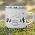 Personalisierte Emaille Tasse für Camper mit Namen Wohnmobil Tasse Wohnwagen deko Campervan Van Life Geschenk für Camper Becher Wohnmobil