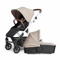 Silver Cross - Tide Pushchair - 3-in-1 pram with carrycot, Reversible seat and Chassis - Durable Multi-Terrain Pram - Freestanding Fold - Newborn to 4 Years - Stone