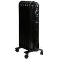 EMtronics EMOFR7BLK 1500W/1.5KW 7 Fin Portable Electric Oil Filled Heater Radiator with Adjustable Thermostat and 3 Heat Settings for 15 sqm Room - Black