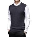 SAWEEZ Mens Knitted Vest Jumper Fine Knit, Crew Neck Cashmere Vest Jumper Plain Sleeveless Sweater Wool Waistcoat Business Casual Pullover Gilets Knitwear Tank Top,Dark Grey,Xxl