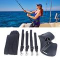 Fishing Fighting Belt and Rod Holder Set Harness Waist Stand-up Rod Holder Sea Boat Durable with Adjustable Fastener Tape