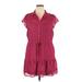 Maison Jules Casual Dress - A-Line Collared Short sleeves: Red Dresses - Women's Size X-Large