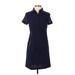 Shoshanna Casual Dress - Shirtdress Collared Short sleeves: Blue Solid Dresses - Women's Size 0