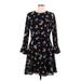 Eliza J Casual Dress - DropWaist: Black Floral Dresses - Women's Size 10
