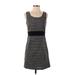 Emmelee Casual Dress - A-Line Scoop Neck Sleeveless: Gray Color Block Dresses - Women's Size Small