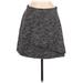 Ann Taylor LOFT Formal A-Line Skirt Mini: Gray Tweed Bottoms - Women's Size Medium