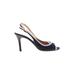 Kate Spade New York Heels: Pumps Stilleto Cocktail Party Blue Print Shoes - Women's Size 7 1/2 - Peep Toe