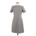 Hobbs London Casual Dress - A-Line High Neck Short sleeves: Gray Dresses - Women's Size 6