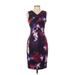 Calvin Klein Casual Dress - Sheath: Purple Print Dresses - Women's Size 2