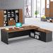 My Lux Decor Drawers Corner Office Desk Dark European L Shaped European Computer Desks Laptop Metal | Wayfair 14:200844062#160 x80 cm