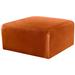 Meridian Furniture USA 31" Wide Velvet Tufted Square Standard Ottoman Velvet in Orange | 17 H x 31 W x 31 D in | Wayfair 103Cognac-Ott
