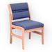 Symple Stuff 21.5" W Vinyl Seat Waiting Room Chair w/ Wood Frame in Red/Indigo | 33.5 H x 21.5 W x 23.25 D in | Wayfair