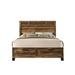 Loon Peak® Extra Large Storage Bed, Rustic Oak Finish (With Drawers) Wood in Brown | 51 H x 79 W x 84 D in | Wayfair
