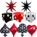 Ballons de cartes à jouer en forme de cœur 24 pouces décor de fête de casino pique pour poker