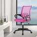 Inbox Zero Ergonomic Office Chair w/ Wheels, Lumbar Support Executive Adjustable Swivel Chair For Adults Upholstered in Black/Gray/Indigo | Wayfair
