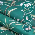 Papier peint floral vert Peel and Stick autocollants en vinyle floraux vintage fleur et oiseau