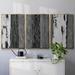 Wrought Studio™ Printed Brushed Nickel Abstract II - Multi Piece Framed Canvas in Black/Gray | 24 H x 48 W x 2 D in | Wayfair