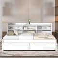 Red Barrel Studio® Mayak Platform Storage Bed Wood in White | 44.81 H x 49.61 W x 78.21 D in | Wayfair 781A8E1D9C524EF0BD8CA5D023F356ED