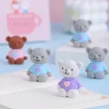 Gomme en caoutchouc dessin animé gomme fantaisie ours mignon coeur 4 pièces