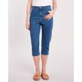 Blair Women's DenimEase™ Classic 5-Pocket Capris - Denim - 12 - Misses